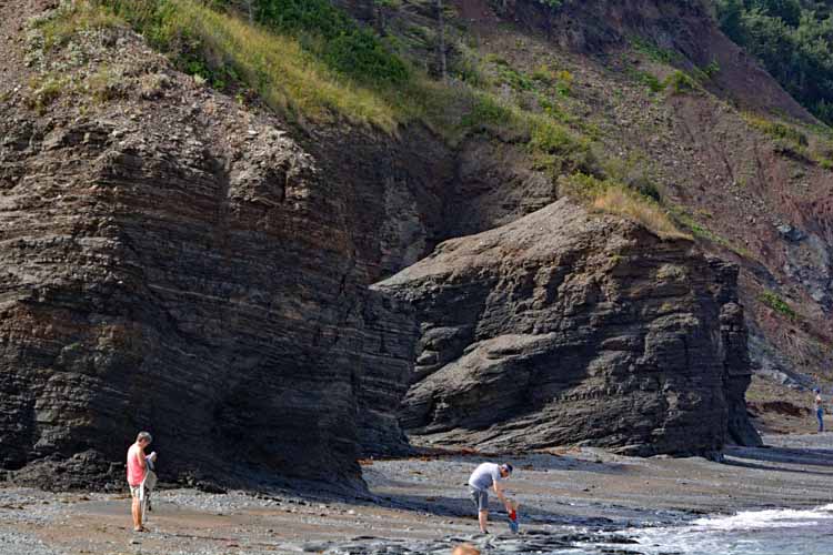 cliffs on shoreline